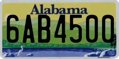 AL license plate 6AB4500