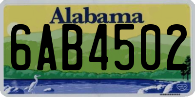 AL license plate 6AB4502