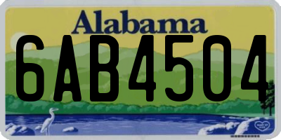 AL license plate 6AB4504