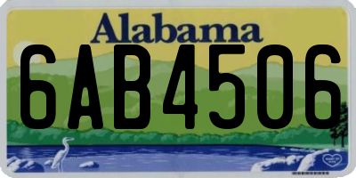 AL license plate 6AB4506