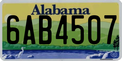 AL license plate 6AB4507