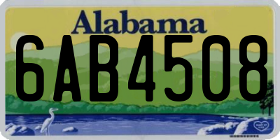 AL license plate 6AB4508