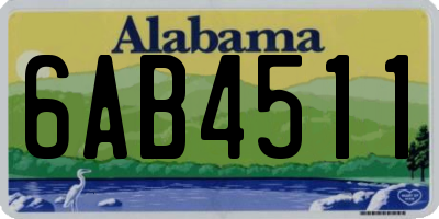 AL license plate 6AB4511
