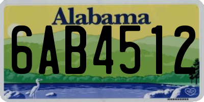 AL license plate 6AB4512
