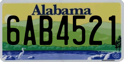AL license plate 6AB4521