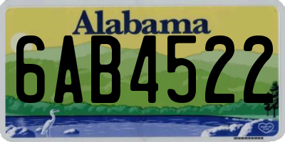 AL license plate 6AB4522