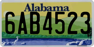 AL license plate 6AB4523