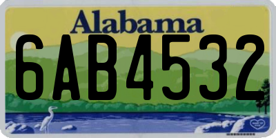 AL license plate 6AB4532