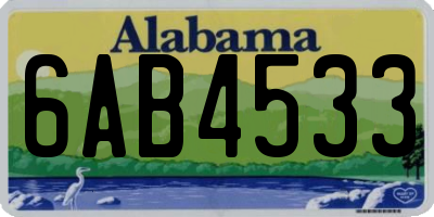 AL license plate 6AB4533