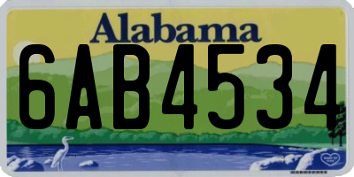 AL license plate 6AB4534