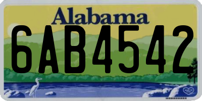 AL license plate 6AB4542
