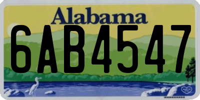 AL license plate 6AB4547