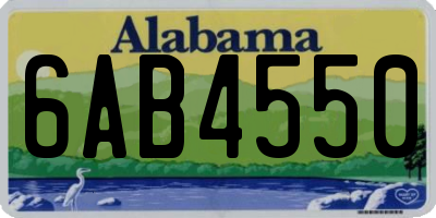 AL license plate 6AB4550
