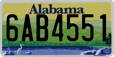 AL license plate 6AB4551