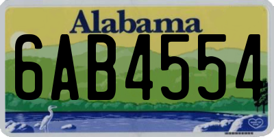 AL license plate 6AB4554