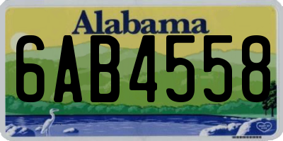 AL license plate 6AB4558