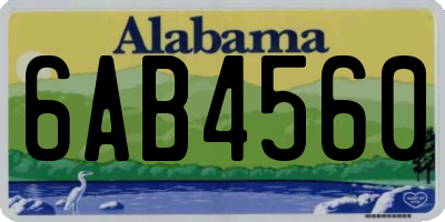 AL license plate 6AB4560