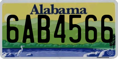 AL license plate 6AB4566