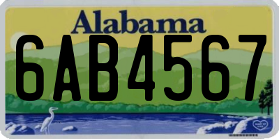 AL license plate 6AB4567