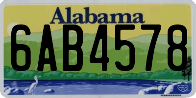 AL license plate 6AB4578