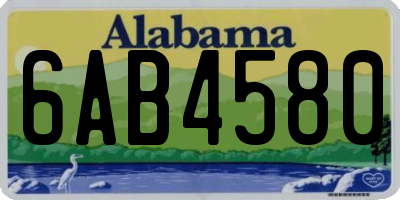 AL license plate 6AB4580
