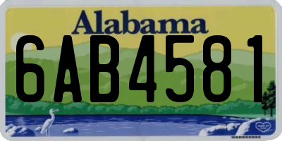 AL license plate 6AB4581