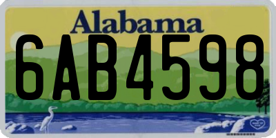 AL license plate 6AB4598