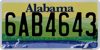 AL license plate 6AB4643