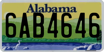 AL license plate 6AB4646