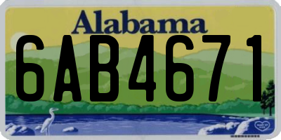 AL license plate 6AB4671