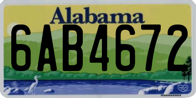 AL license plate 6AB4672
