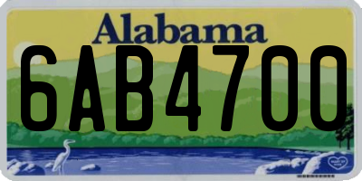 AL license plate 6AB4700