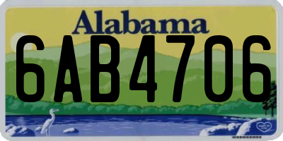 AL license plate 6AB4706