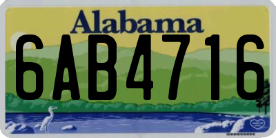 AL license plate 6AB4716