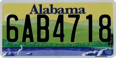 AL license plate 6AB4718