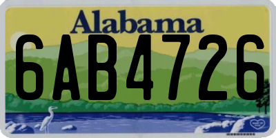 AL license plate 6AB4726