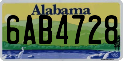 AL license plate 6AB4728