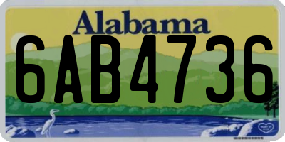 AL license plate 6AB4736