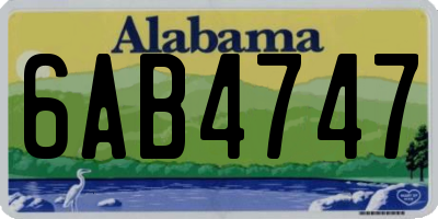 AL license plate 6AB4747