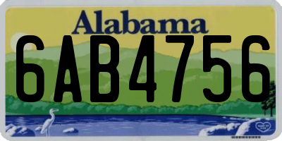AL license plate 6AB4756