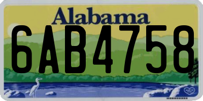 AL license plate 6AB4758