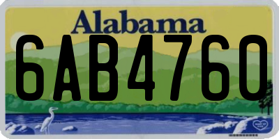 AL license plate 6AB4760