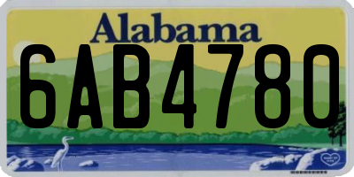AL license plate 6AB4780