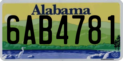AL license plate 6AB4781