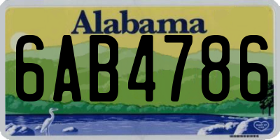 AL license plate 6AB4786