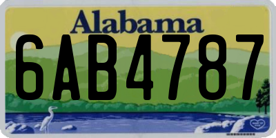 AL license plate 6AB4787