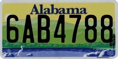 AL license plate 6AB4788