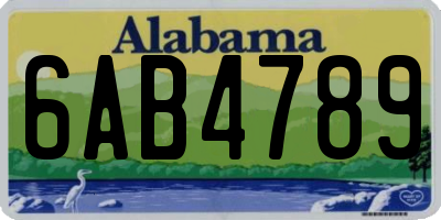 AL license plate 6AB4789
