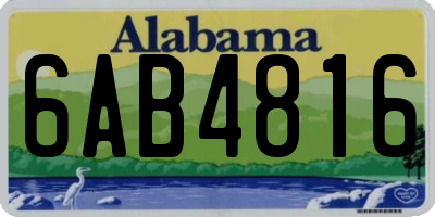 AL license plate 6AB4816