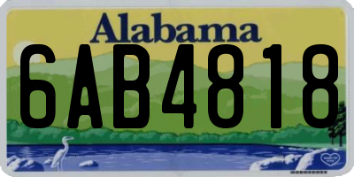 AL license plate 6AB4818
